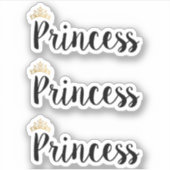 Princess Black Script Schriftart Crown Aufkleber (Vorderseite)