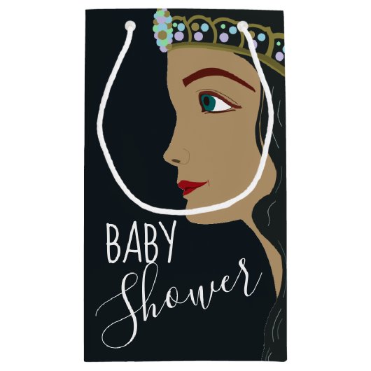 Princess Blue Baby Dusche Kleine Geschenktüte (Rückseite)