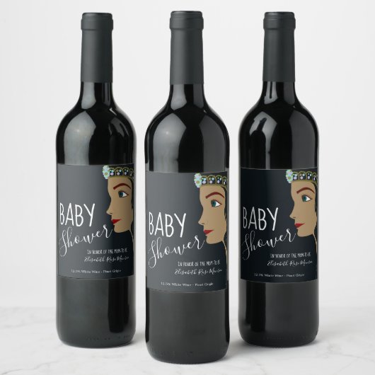 Princess Blue Baby Dusche Weinetikett (Flaschen)