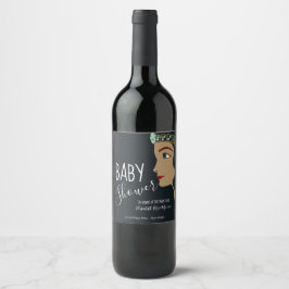 Princess Blue Baby Dusche Weinetikett