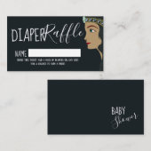 Princess Blue Baby Showdusche Windelwecker Ticket Begleitkarte (Vorne/Hinten)