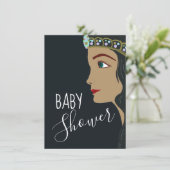 Princess Blue Baby Shower Bingo Einladung (Stehend Vorderseite)