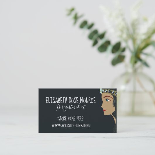 Princess Blue Baby Shower Geschenkregister Begleitkarte (Stehend Vorderseite)