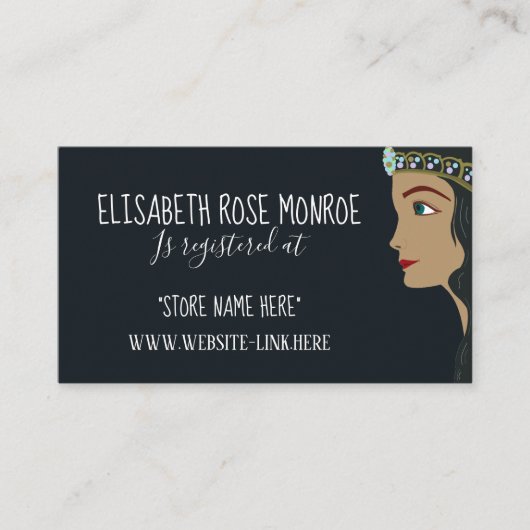 Princess Blue Baby Shower Geschenkregister Begleitkarte (Vorderseite)