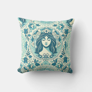 Princess Blue Green mit Blume Kissen