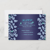 Princess Blue Rose Sweet16 RSVP Card (Vorderseite)