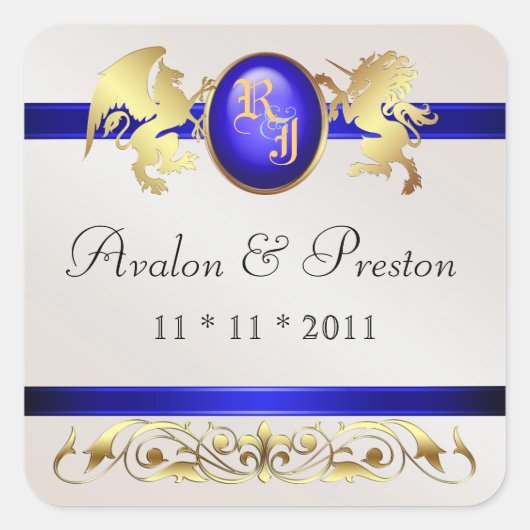 Princess Blue Save the Date Aufkleber (Vorderseite)