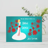 Princess & Blume Bridal Dusche Einladung 3 (Stehend Vorderseite)