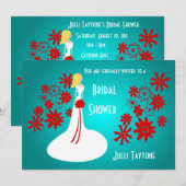 Princess & Blume Bridal Dusche Einladung 3 (Vorne/Hinten)