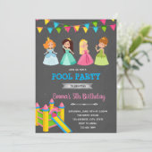 Princess Bounce House Party Einladung (Stehend Vorderseite)