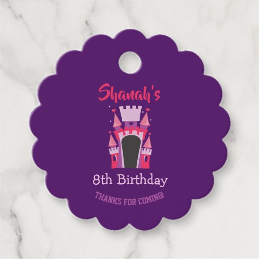 PRINCESS BOUNCY BOUNCE HOUSE Geburtstagspartei Geschenkanhänger (Vorderseite)