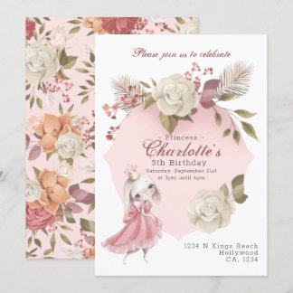 Princess Bunny Rabbit Personalisierte Geburtstagsp Einladung