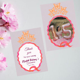 Princess Butterfly Tiara Crown Squiggle Invitation Dankeskarte