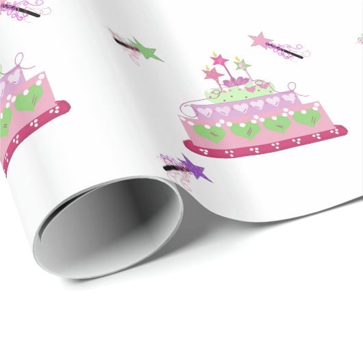 Princess Cake and Magic Wands Geschenkpapier (Rolleneckpunkt)