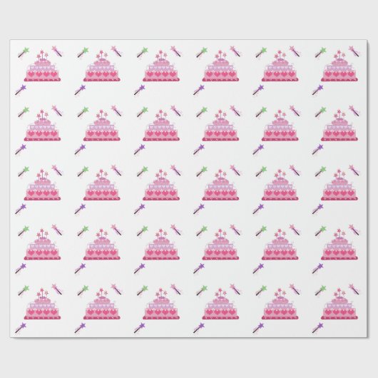 Princess Cake and Magic Wands Geschenkpapier (Flach)