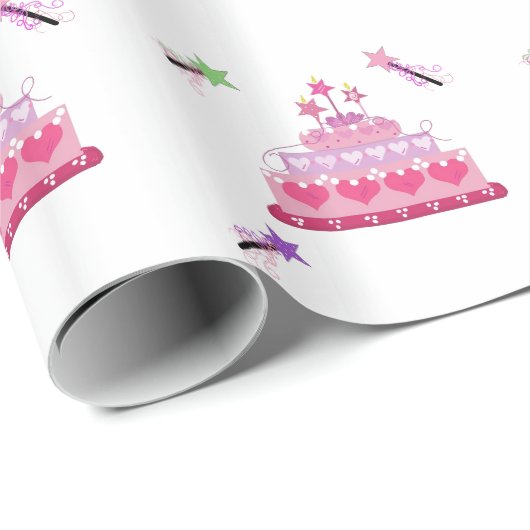 Princess Cake and Magic Wands Geschenkpapier (Rolleneckpunkt)
