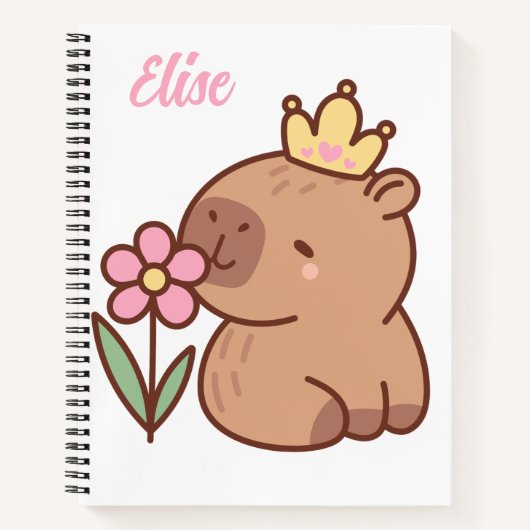 Princess Capybara Notizblock (Vorderseite)