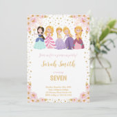 Princess Cards, rosa Glitzer Einladung (Stehend Vorderseite)