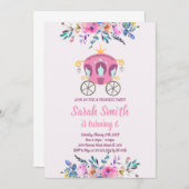 Princess Carriage Birthday Einladung (Vorne/Hinten)