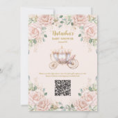 Princess Carriage Blush Pink Bläsernblütendusche Einladung (Rückseite)
