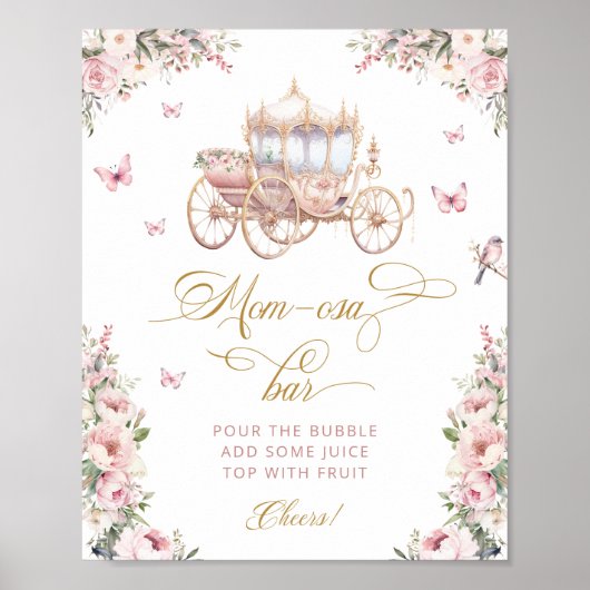 Princess Carriage Blush Pink Mama-osa Bar Poster (Vorne)