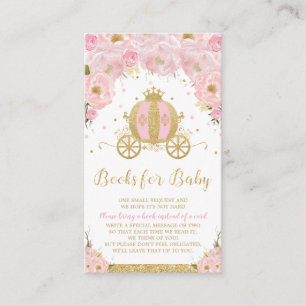 Princess Carriage Floral Baby Dusche bringen Buch Begleitkarte