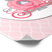 Princess Carriage Initial Birth Stats Art Print Poster (Ecke)