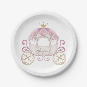 Princess Carriage Personalisiert Baby Dusche Pappteller