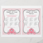 Princess Carriage Pink Baby Shower Pursuit Game (Vorderseite)