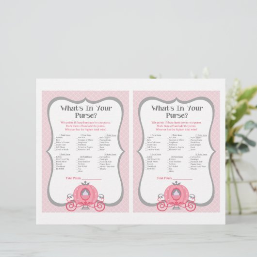 Princess Carriage Pink Baby Shower Pursuit Game (Stehend Vorderseite)