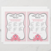 Princess Carriage Pink Baby Shower Pursuit Game (Vorne/Hinten)