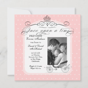 Princess Carriage Polka Dot Swirl Foto Baby Girl Ankündigung