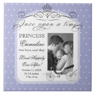 Princess Carriage Polka Dot Swirl Foto Baby Girl Fliese