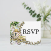 Princess Carriage Theme Wedding RSVP Postcard Einladungspostkarte (Stehend Vorderseite)