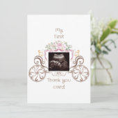 Princess Carriage Ultrasound Baby Dusche Funny Dankeskarte (Stehend Vorderseite)