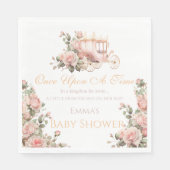 Princess Carriage Vintag Pink Roses Baby Dusche Serviette (Vorderseite)