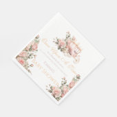 Princess Carriage Vintag Pink Roses Baby Dusche Serviette (Ecke)