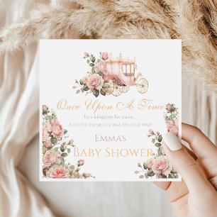 Princess Carriage Vintag Pink Roses Baby Dusche Serviette