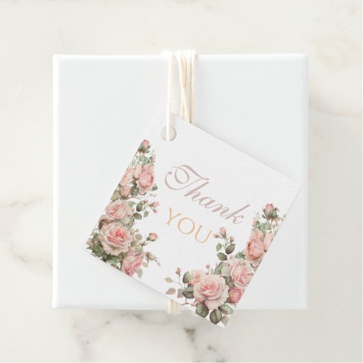 Princess Carriage Vintag Pink Roses Vielen Dank Geschenkanhänger (Beispiel)