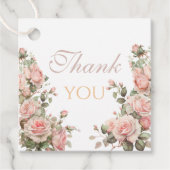 Princess Carriage Vintag Pink Roses Vielen Dank Geschenkanhänger (Vorderseite)