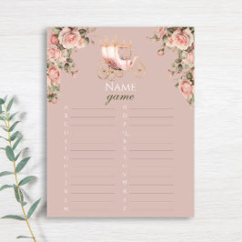 Princess Carriage Vintage Rose Name Game