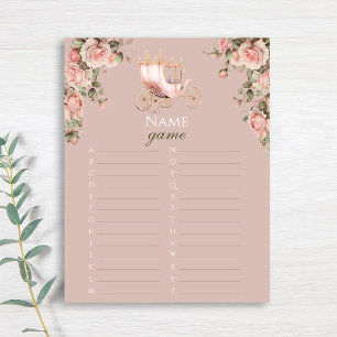 Princess Carriage Vintage Rose Name Game
