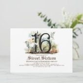 Princess Castle 16. Geburtstag 16 . Geburtstag Einladung (Stehend Vorderseite)