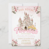 Princess Castle 5th Birthday Five-ness Royal  Einladung (Vorderseite)