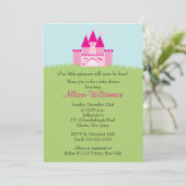 Princess Castle Baby Dusche Einladung (Stehend Vorderseite)
