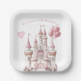 Princess Castle Balloons Pappteller