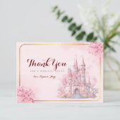 Princess Castle Birthday Dankeschön Karte (Stehend Vorderseite)