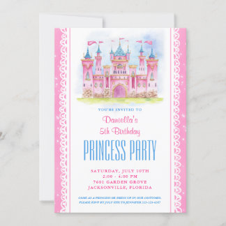 Princess Castle Birthday Einladung