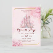 Princess Castle Birthday Einladung (Stehend Vorderseite)