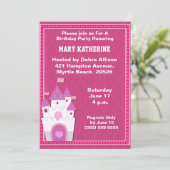 Princess Castle Birthday Einladung (Stehend Vorderseite)